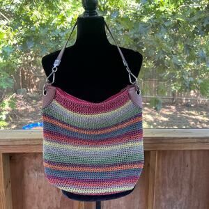 The Sak Women's Crochet Multi Colored Hobo Shoulder Bag